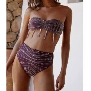 NWT FP X Oceanus• Lara High Waist Bikini Bottom Crystal Plum
